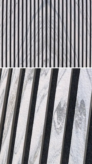 Slate-Lite ARCTIC WHITE Acoustic Panel Bookmatching Set – 6 Panels, 240 × 60 cm